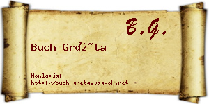 Buch Gréta névjegykártya